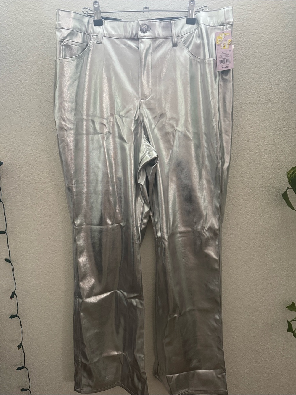 Wild Fable Metallic Silver Straight Leg Pants NWT Multiple Sizes - Picture 2 of 12